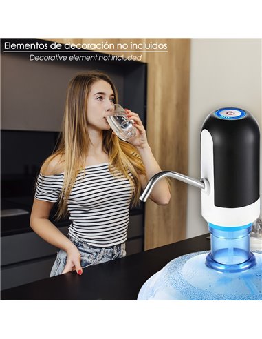 Dispensador De Agua Automático Para Garrafas y Botellas Con Cargador USB Tipo C
