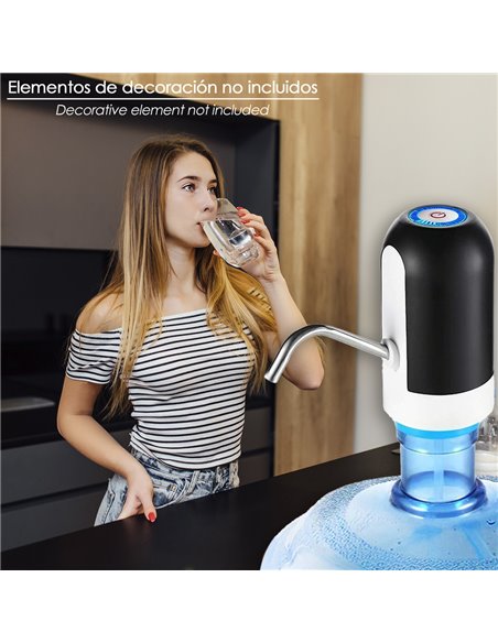 Dispensador De Agua Automático Para Garrafas y Botellas Con Cargador USB Tipo C