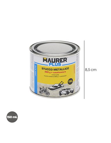 Masilla Reparadora Metales 325 Ml. Con Endurecedor. Masilla Metal, Masilla Reparacion Coches, Masilla Metalica.
