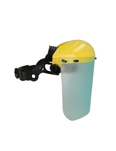 Protector Facial Con Arnes Ajustable Pantalla Policarbonato 390x200 mm. visera Seguridad, Anti Impactos, Casco Desbrozadora 2