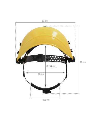 Protector Facial Con Arnes Ajustable Pantalla Policarbonato 390x200 mm. visera Seguridad, Anti Impactos, Casco Desbrozadora