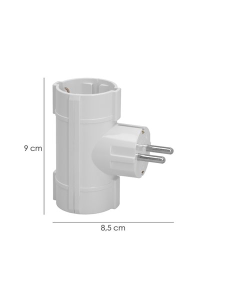 Adaptador Doble Schuko 16 A 250 V.