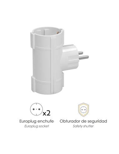 Adaptador Doble Schuko 16 A 250 V.