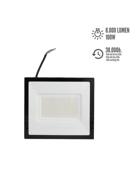Foco Led Plano 100 Watt / 4000 K / IP65 / 8000 Lumenes