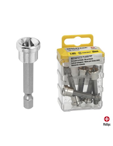 Destorpuntas Pladur PH2 50 mm. (5 piezas)