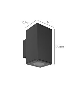 Lampara Aplique Doble GU10 IP65 Negro 2