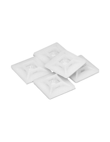 Base Adhesiva Para Bridas 19x19 mm. Blanca Bolsa 100 Unidades
