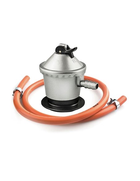 KIT MANGUERA BUTANO YREGAS 1M CON REGULADOR Y ABRAZADERAS