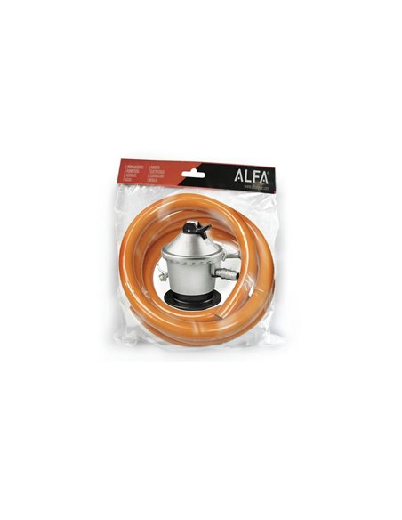 KIT MANGUERA BUTANO YREGAS 1M CON REGULADOR Y ABRAZADERAS