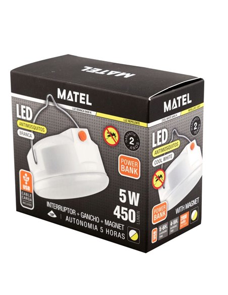 PORTÁTIL RECARGABLE POWERBANK ANTIMOSQUITOS MATEL 5W