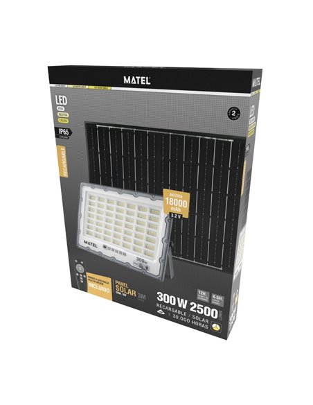 PROYECTOR LED IP65 SOLAR CCT GRIS 300W