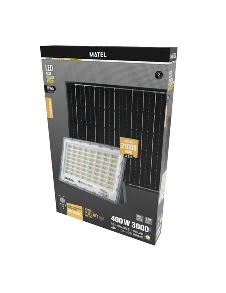 PROYECTOR LED IP65 SOLAR CCT GRIS 400W