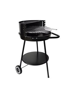 Barbacoa de Carbón Redonda con Ruedas 82x47cm Akhuo