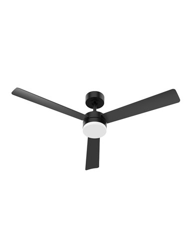 Ventilador de Techo DC Regulable Negro LED 3 Aspas 132cm Kuken