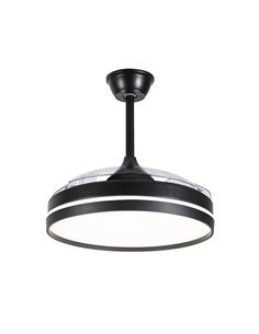 Ventilador de Techo DC Negro con Luz LED y 3 Aspas Retráctiles 2