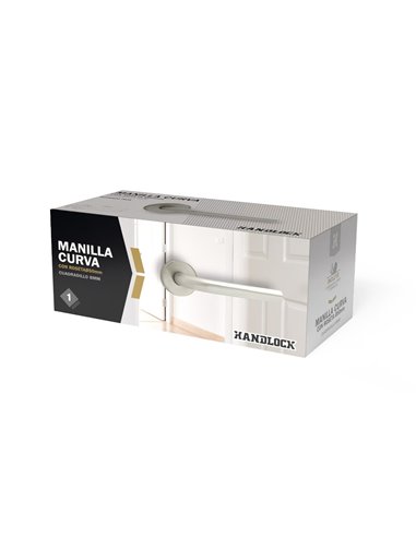 Manilla Curva Handlock con Roseta 50mm Acero Inoxidable