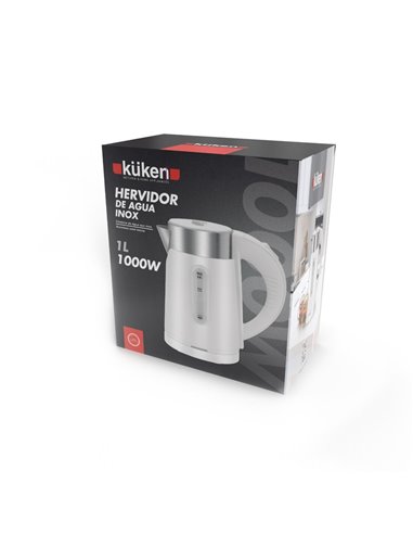 Hervidor de Agua Kuken 1000W Acero Inoxidable 1 Litro