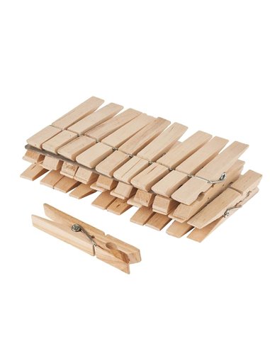 Pack de 24 Pinzas de Madera