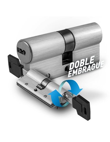 Cilindro de Seguridad Handlock R15 40x40 Níquel Doble Embrague