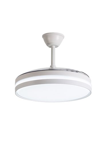 Ventilador de Techo DC Blanco con Luz LED y 3 Aspas Retráctiles