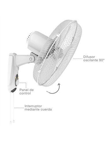 Wandventilator 43cm 45W