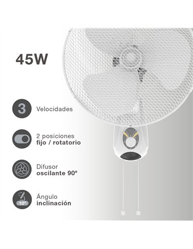 Wandventilator 43cm 45W