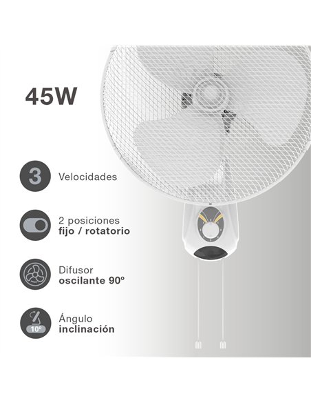 Wandventilator 43cm 45W