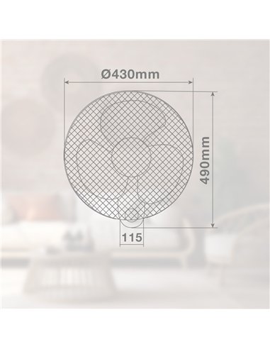 Ventilateur mural 43cm 45W