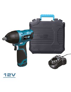 Kit maletín llave de impacto 12 v con accesorios, bateria y cargador 2