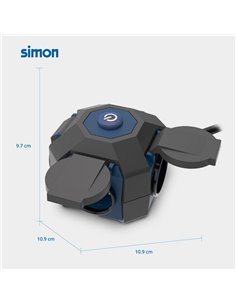 Prolongador expert 4 tomas con tapa ip44 h07rn-f 3 g 1,5 mm² 16 a 230v~ 1,4 m negro/azul 2