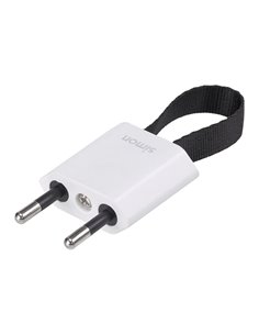 Clavija 2p+tt schuko salida frontal y lateral 10 a 250 v~ facil extracción blanca