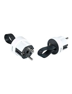 Clavija extraplana 2p+tt schuko salida frontal 16 a 250 v~ facil extraccion blanca