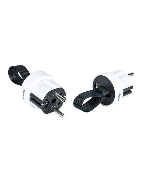 Clavija extraplana 2p+tt schuko salida frontal 16 a 250 v~ facil extraccion blanca