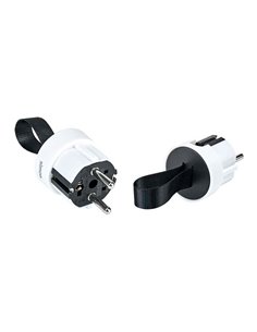 Clavija extraplana 2p+tt schuko salida lateral 16 a 250 v~ facil extraccion, blanca