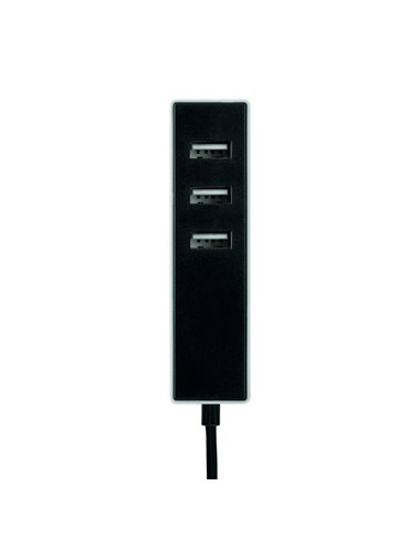 Adaptador 3 conectores usb a con fijación 1,5 m negro