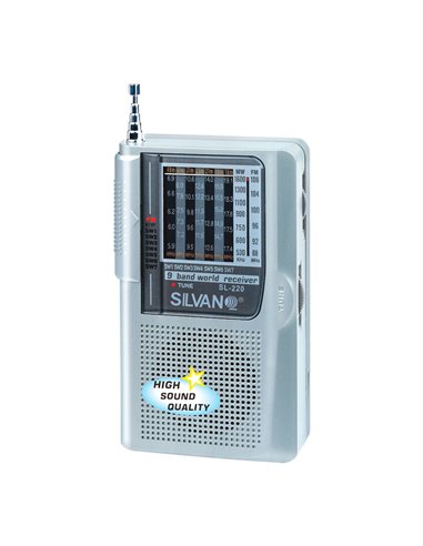 Radio portatil 9 bandas sl-220 11 x 6,3 x 2,8 cm