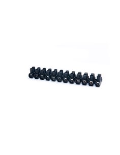 Regleta de conexión 12 polos 6 mm² negra