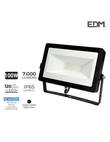 *ult.unidades* foco proyector led 100w 7000lm 6400k luz fria 34,8x21,8x4,34cm edm