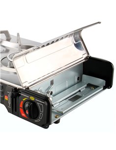 Cocina portátil compacta 2 fuegos butano para camping 2