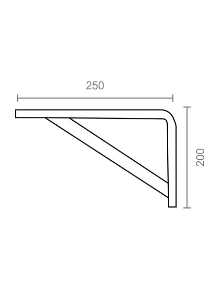 Escuadra reforzada plm04 blanca 250 x 200 mm