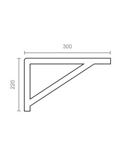 Escuadra reforzada plm04 negra 300 x 220 mm 2