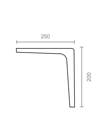Escuadra plus plm02 blanca 250 x 200 mm