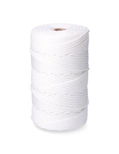 Cordón trenzado poliéster granete blanco, calibre 6 mm x 200 m