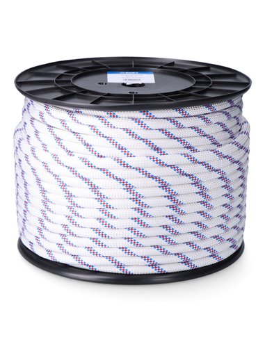 Cuerda driza trenzado poliéster blanco distintivo, calibre 12 mm x 100 m