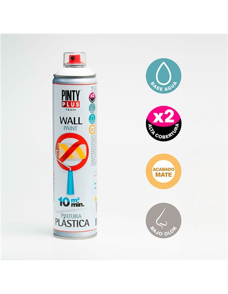 Pintura plástica ral 9016 blanca 600 ml