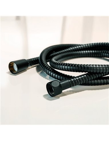 Flexo de ducha de acero inoxidable 150 cm negro