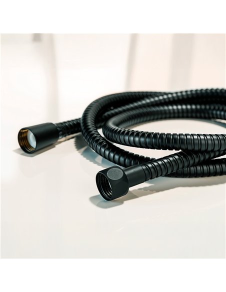 Flexo de ducha de acero inoxidable 150 cm negro