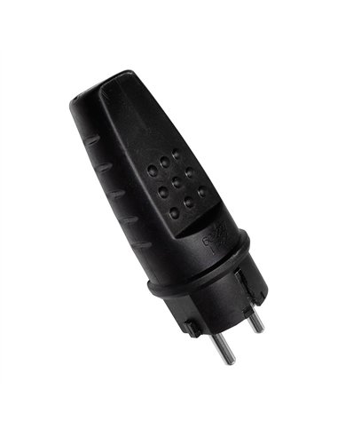 Clavija bipolar de goma (cee 7/7), ip44, 16a 250v