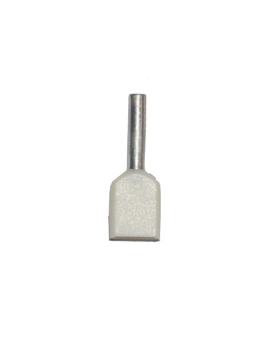 Puntera aislada 00,50 mm², doble, blanca, 100 uds
