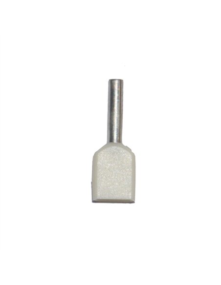 Puntera aislada 00,50 mm², doble, blanca, 100 uds